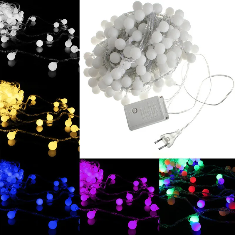 20 м 200 Led красочные шары сказочные декоративные световые гирлянды на батарейках