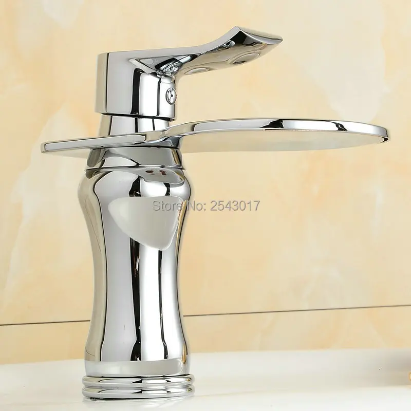 Ванная комната смеситель для умывальника дизайн широкий рот хром готовой