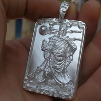 guan gong sterling silver pendant 999 pure silver free shipping