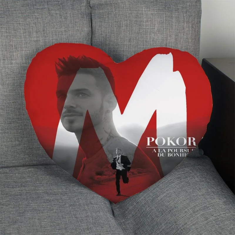 Custom M. Pokora сердце Форма Наволочка на молнии наволочка свадебные туфли для дома или