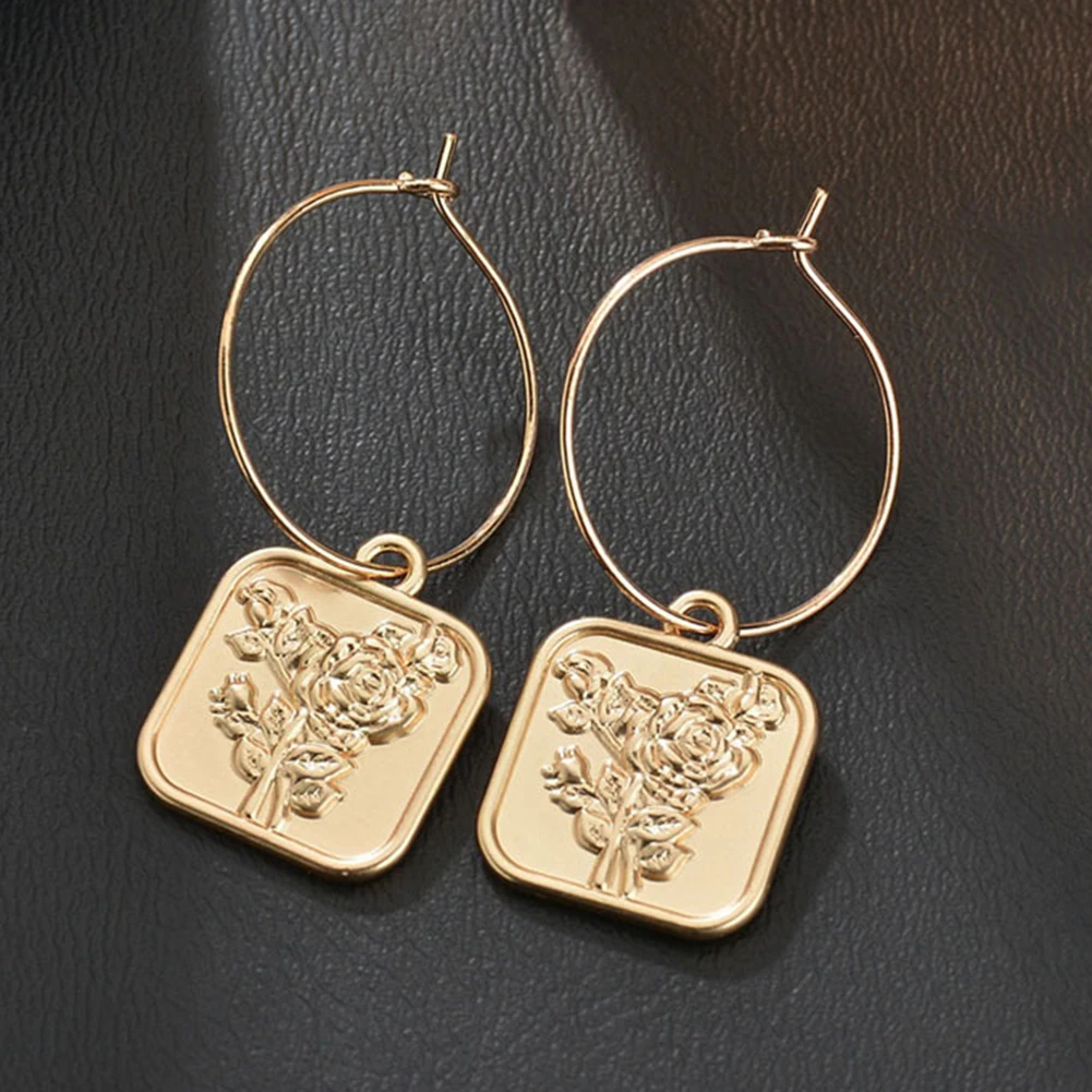 Женские длинные серьги кольца с подвеской в виде сердца Подарочные ювелирные