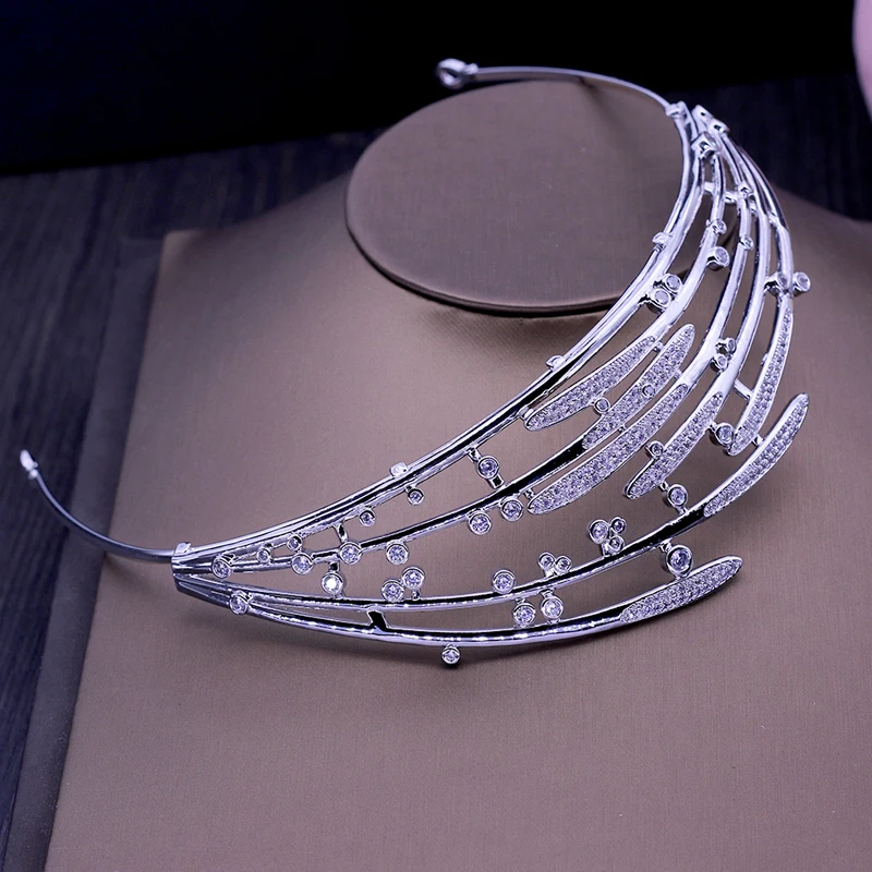 Популярные красивые женские аксессуары для волос невесты блестящие с кубическим