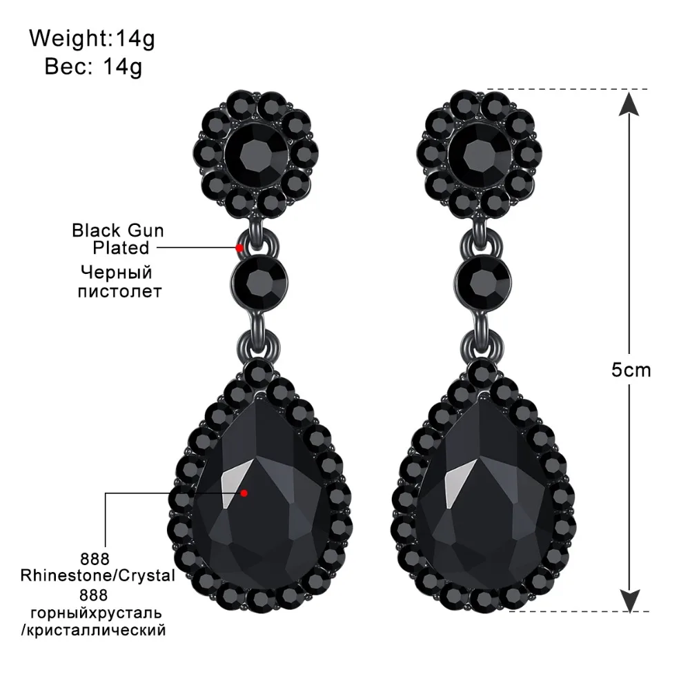 Minlover 2018 New Silver Color Austrian Crystal Classic Teardrop Earrings for Women Environmental Christmas Gifts EH070 | Украшения и