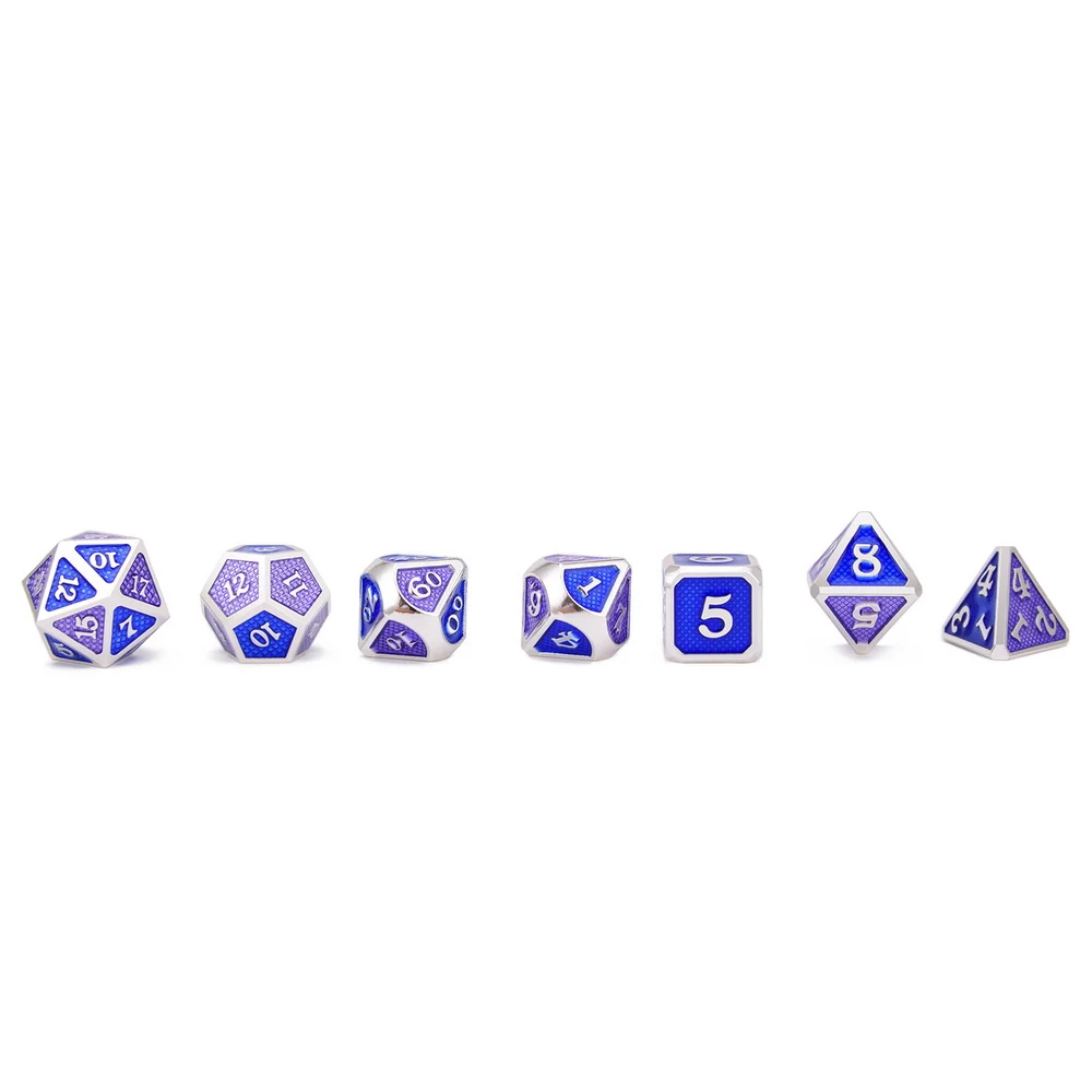 Двухцветные кости набор D& D 7 шт многогранные металлические Подземелья и Драконы кости с мешочком для DND, Pathfinder RPG и настольные игры