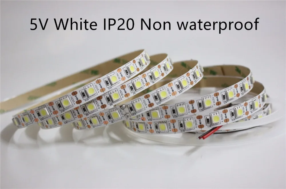 Светодиодная лента не являющаяся водонепроницаемой 5 В SMD 5050 2835 RGB светильник 300