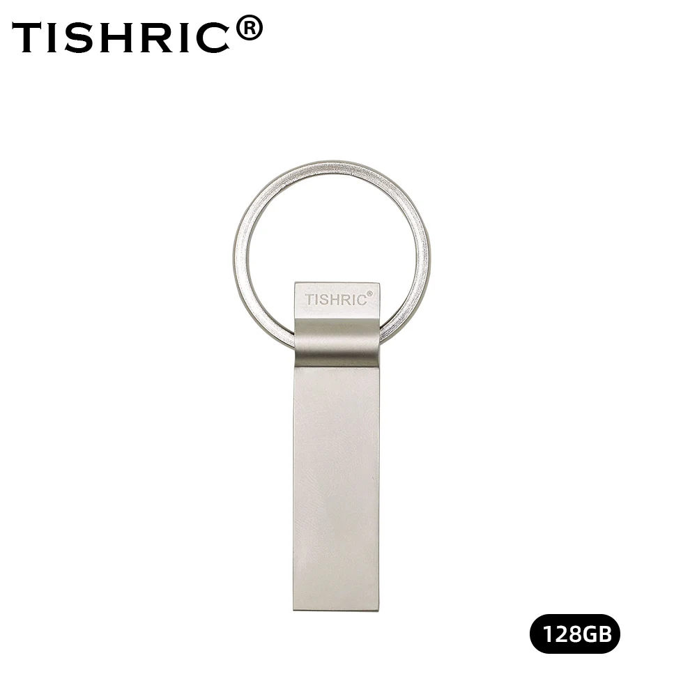 White TISHRIC металлический USB флэш-накопитель 8 ГБ 16 ГБ 32 ГБ 64 Гб 128 ГБ флеш-накопитель USB флэш-накопитель карта памяти диск на ключе USB ключ флешка - Цвет: White