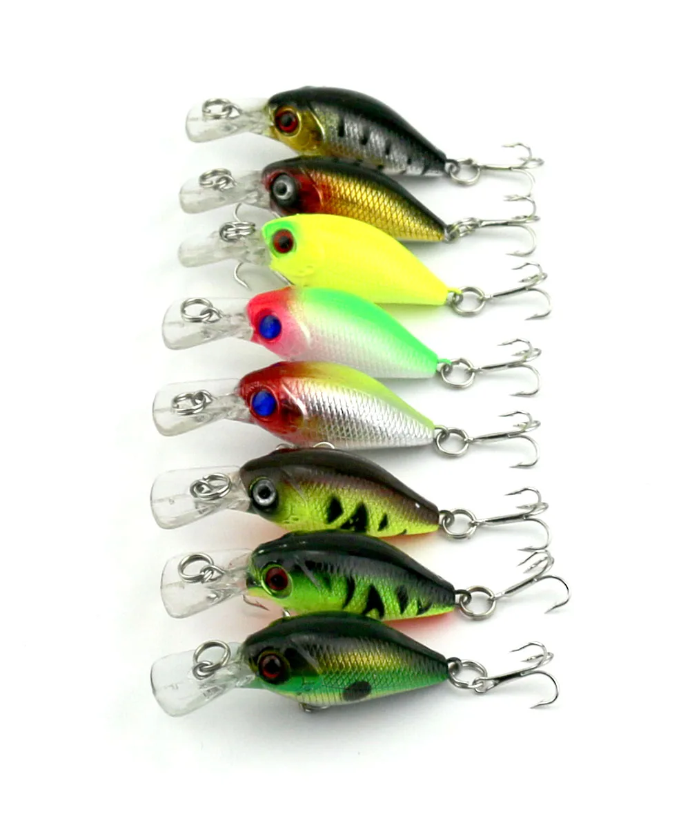 HENGJIA 8 шт./лот розничная продажа A + рыболовные приманки разных цветов minnow crank 50 мм 4