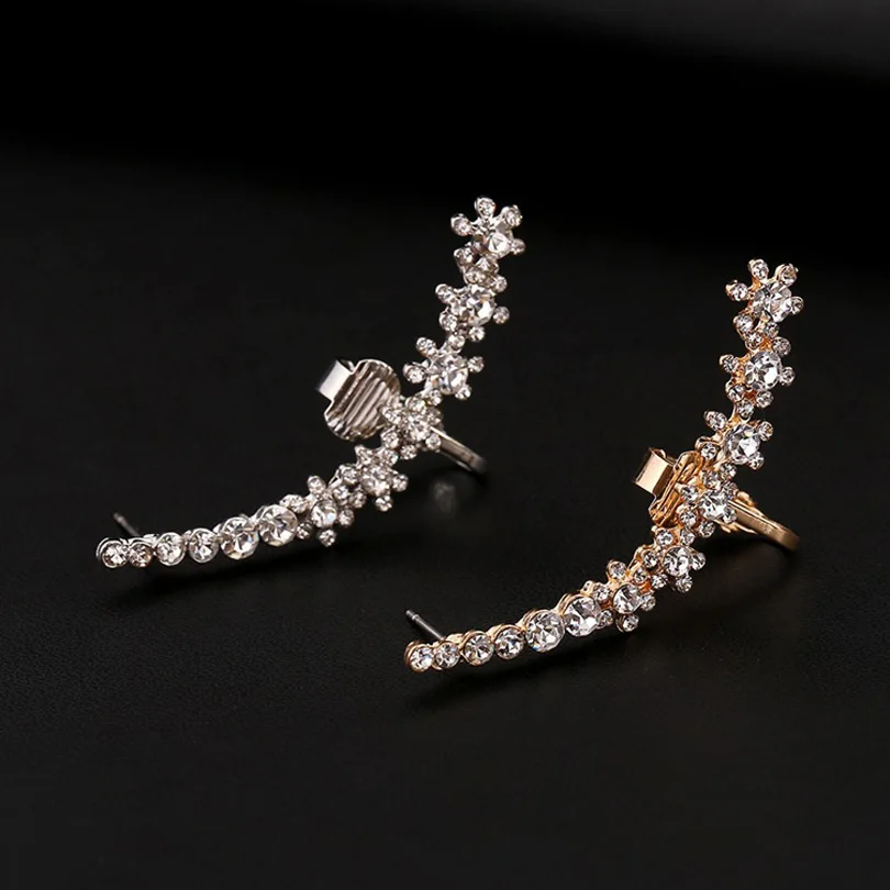 Ювелирные изделия ZLDYOU в стиле Панк Стразы ушные манжеты с золотым и серебряным