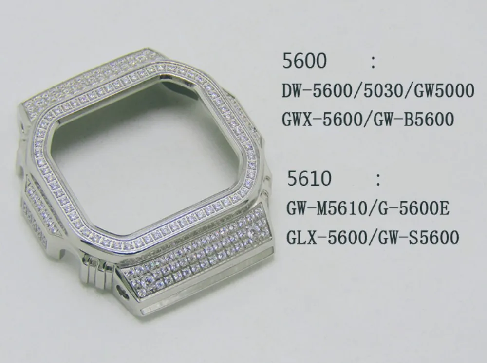 Алмазный металлический чехол для часов DW5600/5610 GW-5000 5035 из нержавеющей стали, рамка для браслета, аксессуары для часов