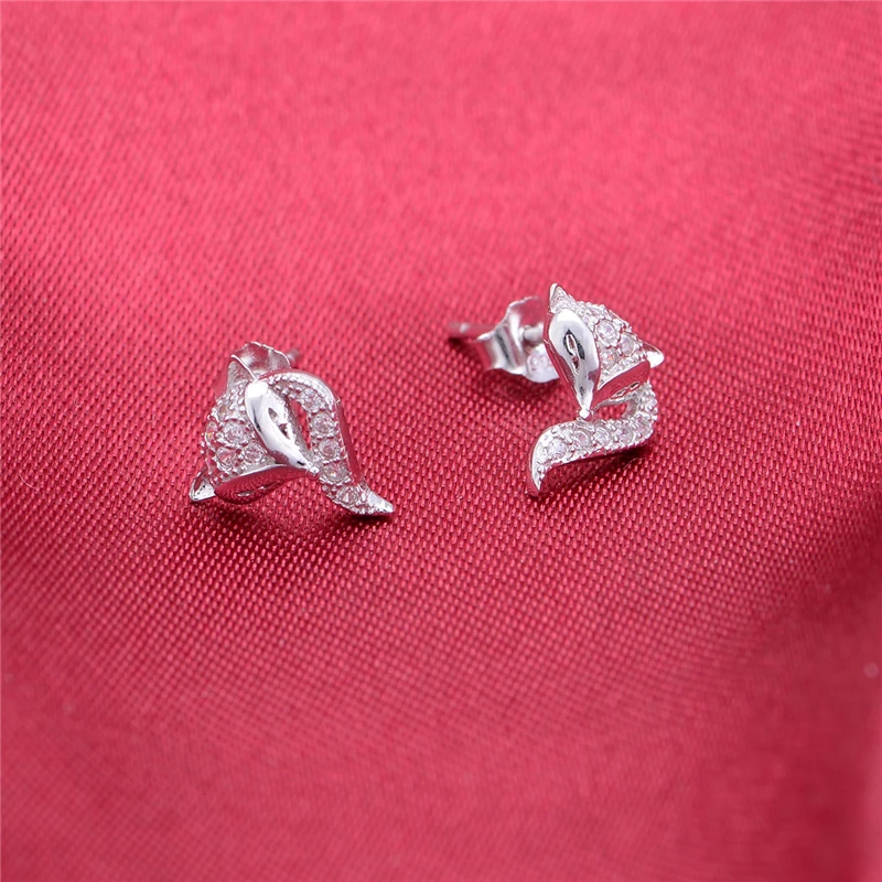 Женские серьги с лисой GW европейский бренд из стерлингового серебра 925 пробы