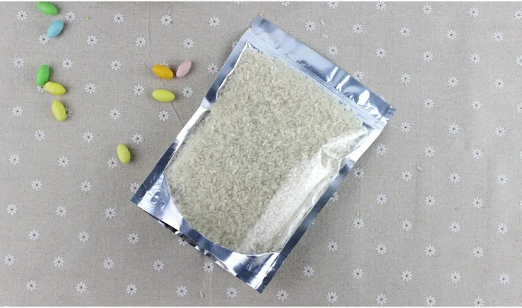 9*15+3cm Small Half Clear Aluminum Foil Ziplock Bag Stand Up Food Packaging Bags Self Seal Snack/Dried Fruit/Nuts Storage | Дом и сад