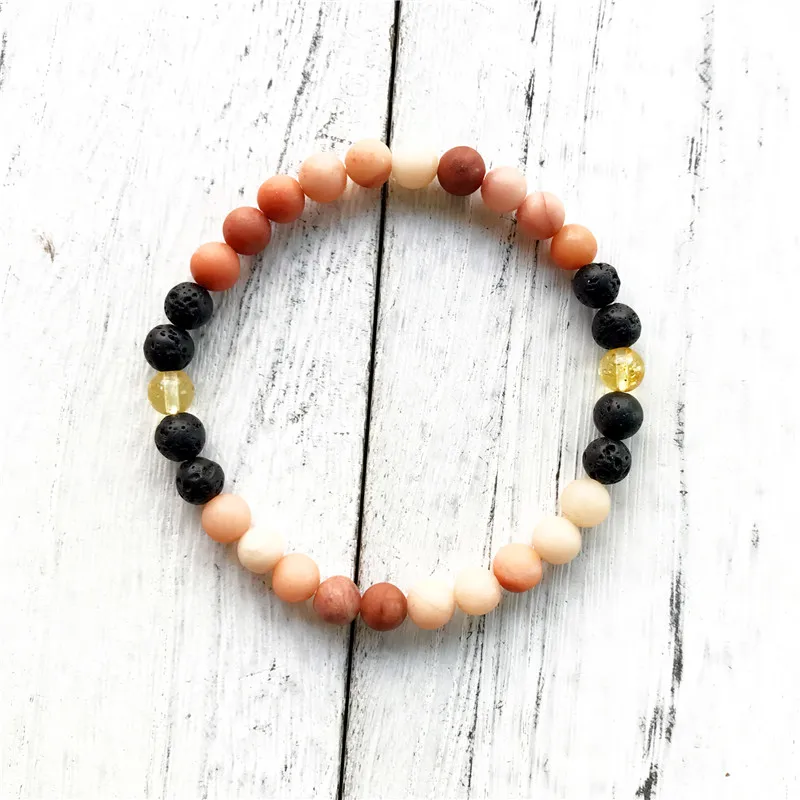 2pc Set!!!2019 Summer new style Jewelry 6MM/8MM Matte Pink Aventurine Lava Stone Bracelet Yoga Mala Beads | Украшения и