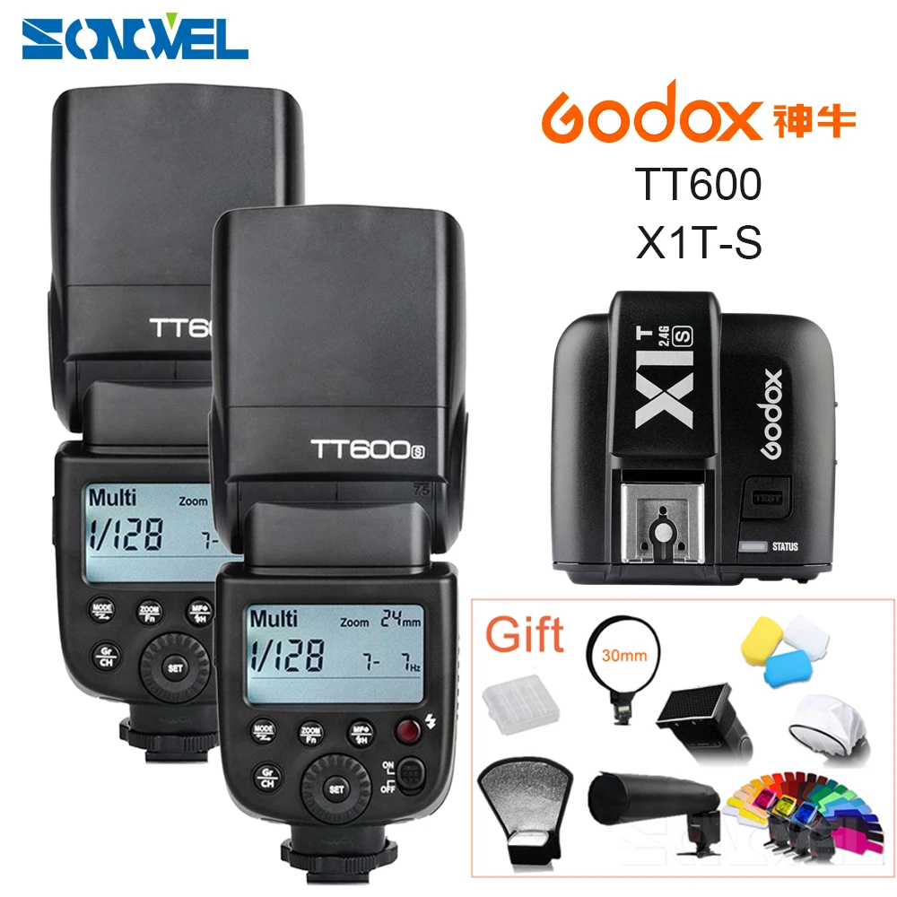 2x Godox TT600s HSS GN60 2 4G камера Вспышка Speedlite + X1T S передатчик для Sony A7 A7S A7R II A6500 A6300 A6000 A6100