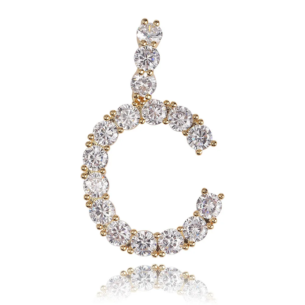 Оригинальные буквы цепочка с кубическим цирконием яркие ожерелья и подвеска