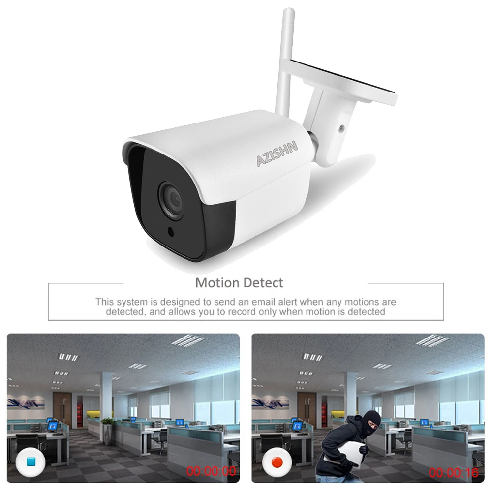 AZISHN Wifi Проводная IP камера Yoosee 1080P 960P 720P электронная почта оповещение о движении 6IR