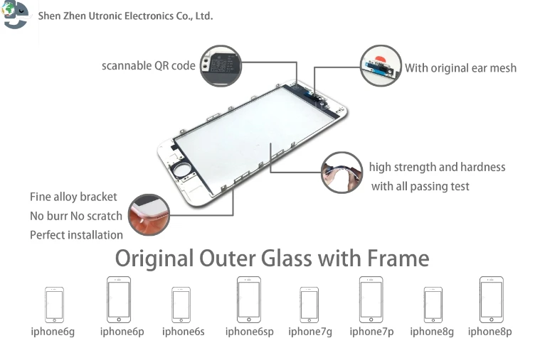 10 шт. оригинальное качество холодного пресса черный/белый Новый LCD передний n
