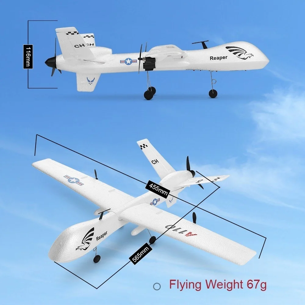 Ручной бросок самолета с фиксированным крылом на дальние расстояния 200 м 565 мм
