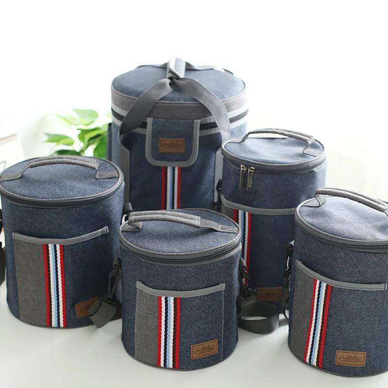 Новая модная цилиндрическая Термосумка для ланча термоизолированная сумка еды