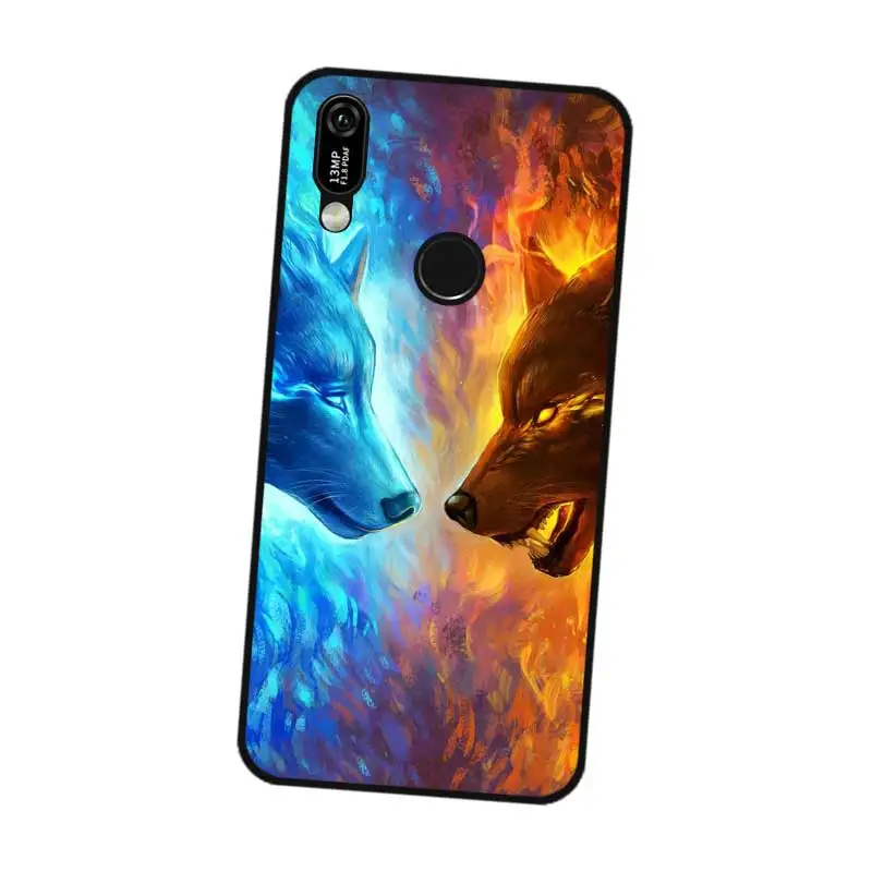 N468 волк черный силиконовый чехол для huawei Y5 Y6 Y7 Y9 премьер-профессионал 2017 2018 2019 |