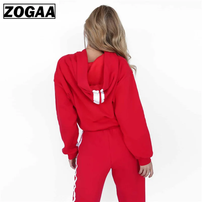 ZOGAA 2019 новинка женский спортивный костюм комплект из 2 предметов повседневная