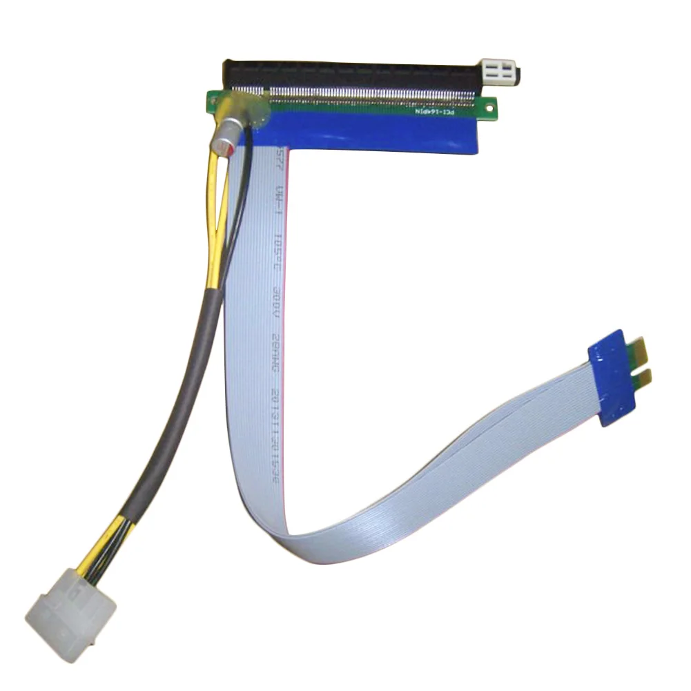 PCI-E Экспресс 1x к 16x стояк лента для картриджей расширитель расширение кабель molex