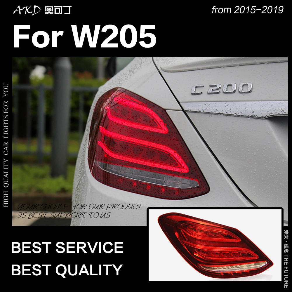 Автомобильный Стайлинг для Benz W205 задние фонари- C180 C200 C260 C300 задний фонарь светодиодный задние фары DRL тормоз заднего хода авто аксессуары