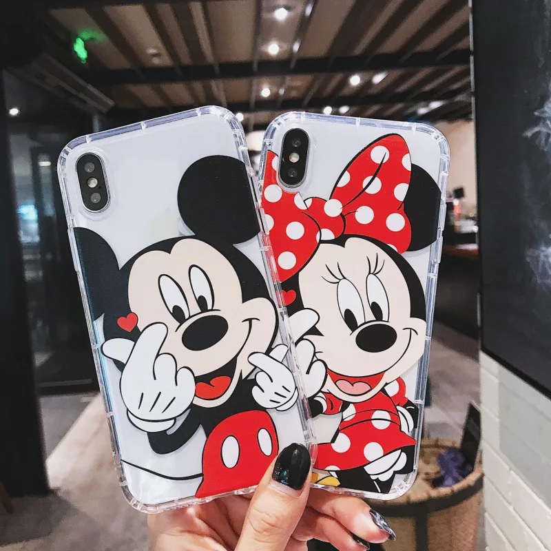 Милый чехол для телефона с мультяшными животными iPhone 11Pro X XR XS MAX Прозрачный мягкий