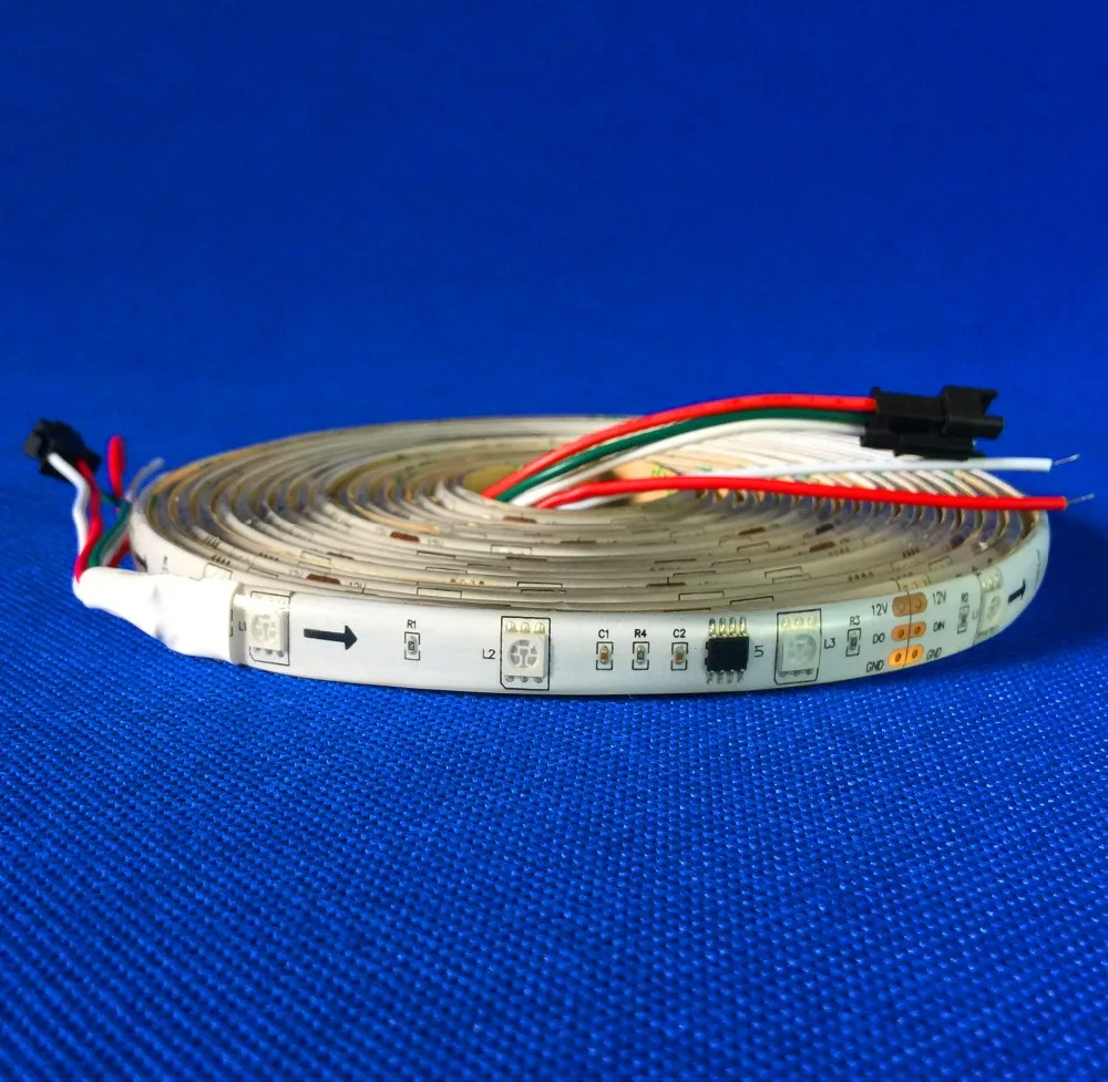 

promotion!! 5m DC12V WS2811 150LEDs (10pixes/m) led digital strip;waterproof in silicon coating;IP65;WHITE PCB