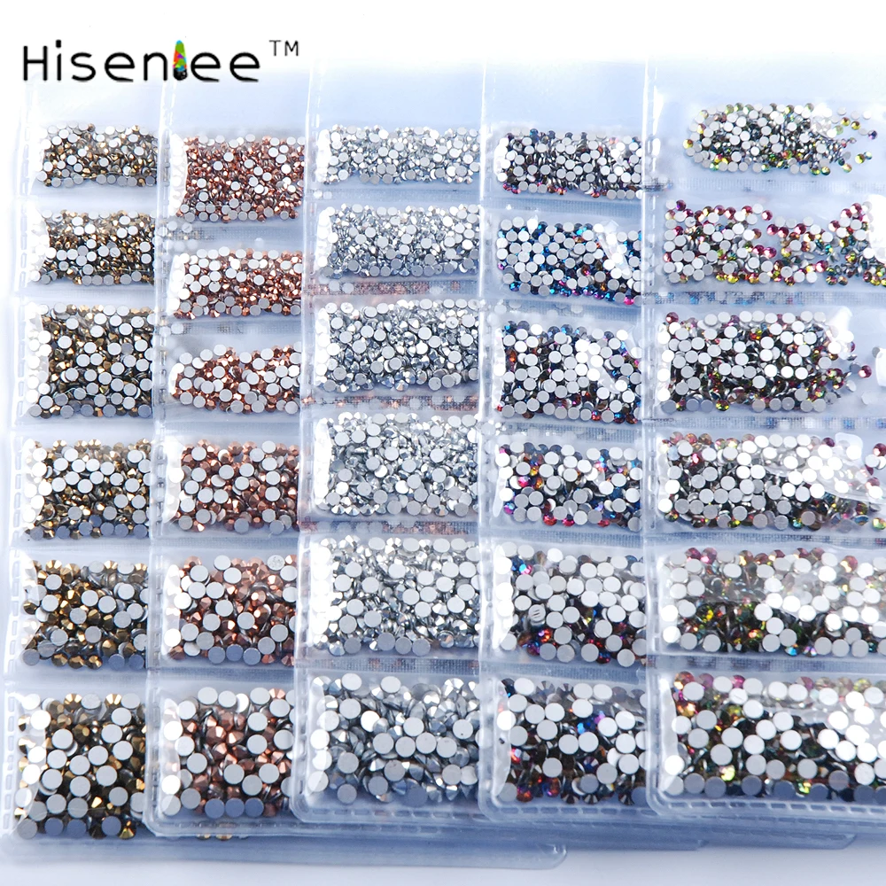 

New Color ss3-ss10 Mini Sizes 1680pcs Glitter Nail Rhinestones 3D Nail Art Gems Nails Rhinestone Nail Supplies Gems Dec