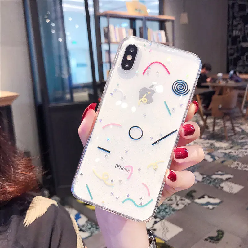Летний прозрачный ТПУ эпоксидный чехол для Apple iPhone XR X 6S 7 8 Plus XS Max |
