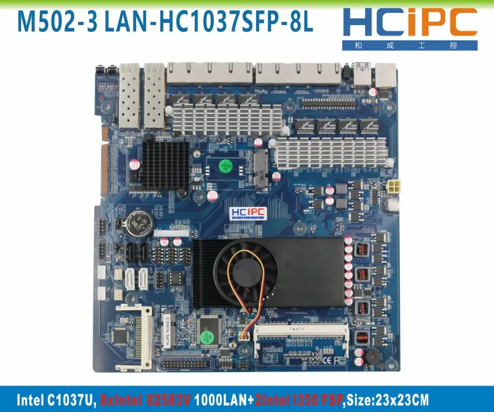 HCiPC M502 3 LAN HC1037SFP 8L C1037U 8Giga + 2 волокна материнская плата мульти 8LAN брандмауэр