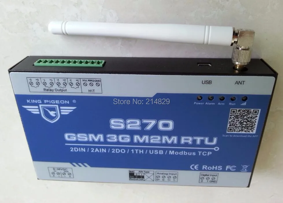 PLC контроллер S270 с GSM GPRS 3G модулем и логическим IO модулем|controller 24v|control pestcontrol cabin |