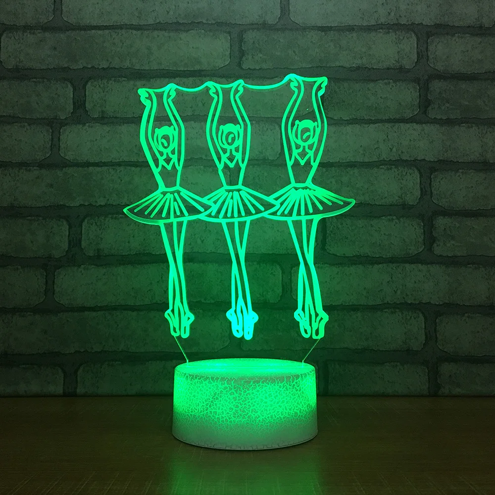 

3D Led креативная атмосфера настольная лампа Балерины Девушка моделирование ночные светильники 7 цветов Изменение украшения дети прикроватн...