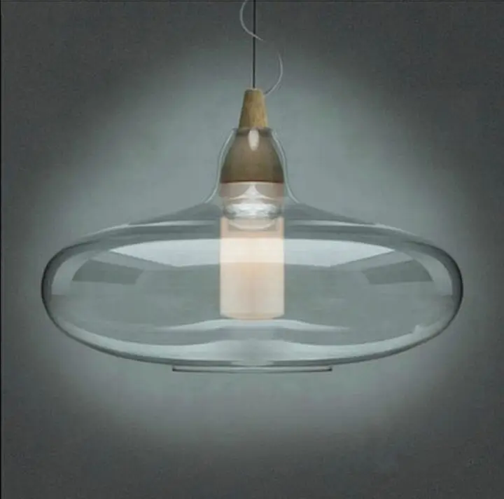 Современная стеклянная подвеска свет натуральный изогнутый прозрачный кулон