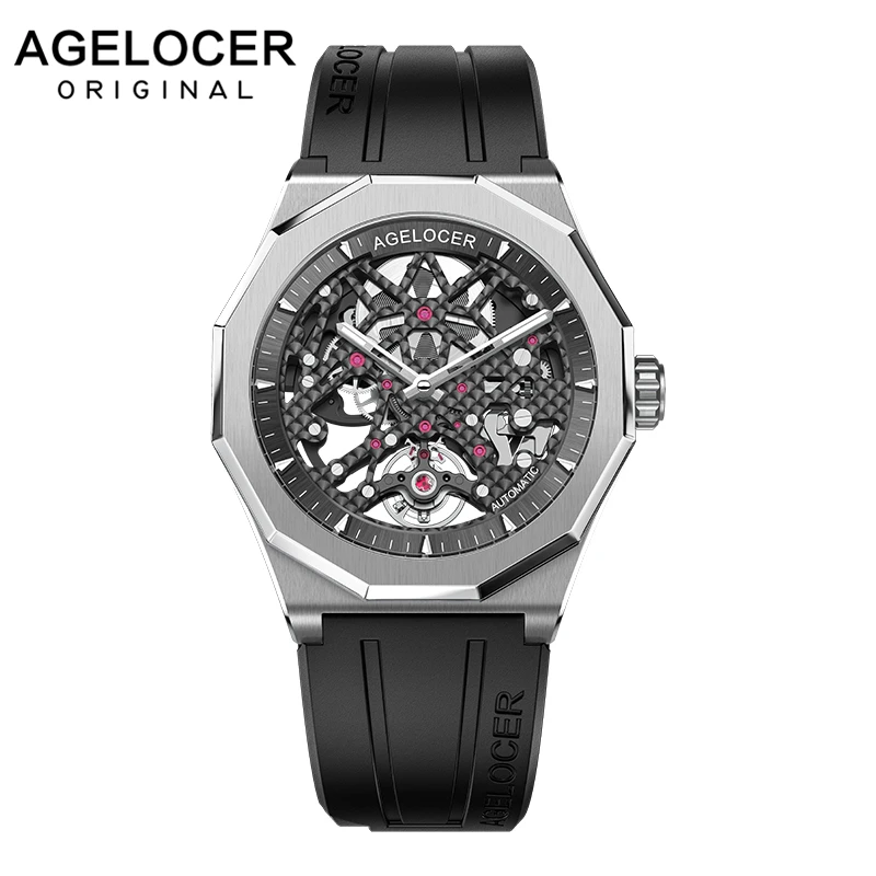 Мужские механические часы Agelocer 6001A1 R оригинальные брендовые светящиеся