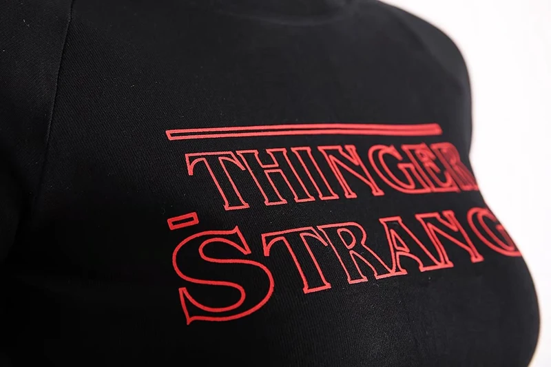 Thinger Strangs с буквенным принтом, женская тонкая футболка с круглым вырезом и коротким рукавом, Повседневная футболка в американском стиле