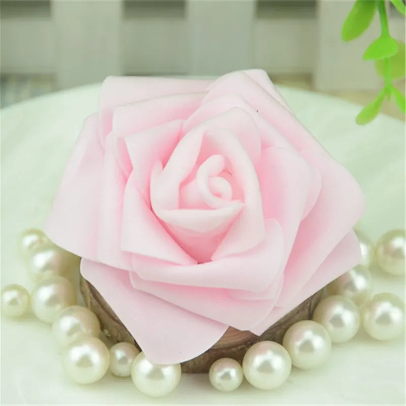 Light pink 50 шт., 7 см, искусственные розы из пены, цветочные головки для дома, свадебные украшения, скрапбукинг, цветы из материала pe, сделай сам, целующиеся шары, ремесло, много - Цвет: Light pink