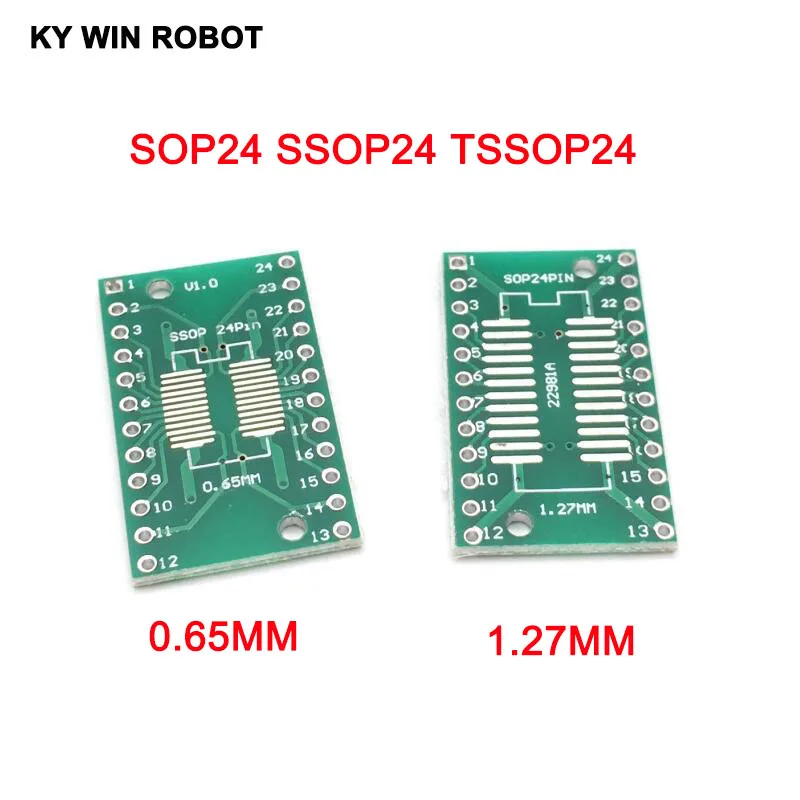 

10pcs SOP24 SSOP24 TSSOP24 to DIP24 PCB Pinboard SMD To DIP 0.65mm/1.27mm to 2.54mm DIP Pin Pitch PCB Board Converter Socket