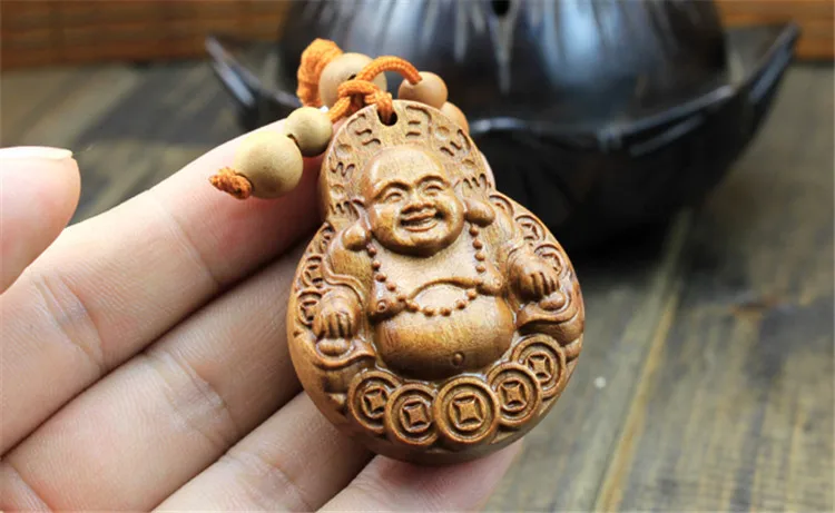 1 шт. горячая Распродажа розовый резной брелок Будда Кулон счастливые украшения