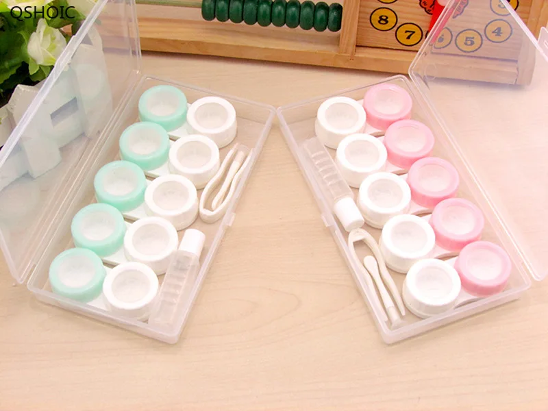 

6set(30pc)!Color Simple Multi Contact Lenses Case / Companion Pencil Box / Eyeglasses Box / Lens Care/storage Case/5pc Into