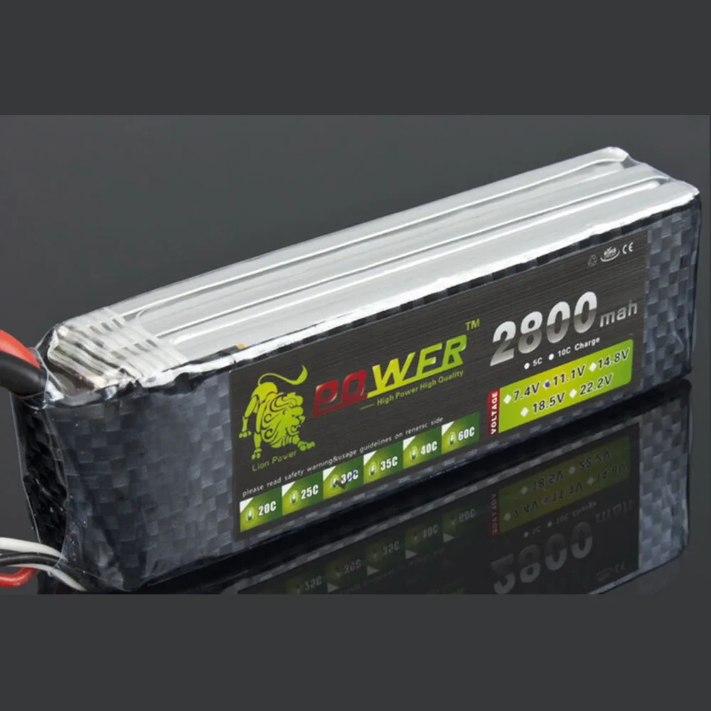 Высокое качество Лев 3S 11 1 V 2800MAH 30C Макс 35C LiPo батарея для RC вертолета автомобиля