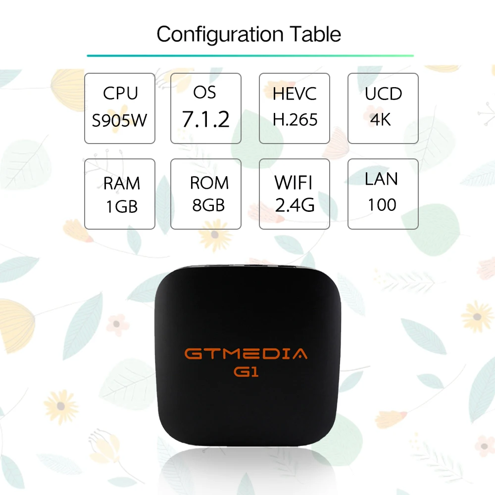GTmedia G1 Android tv Box смарт-телевидение IPTV H.265 HDR четырехъядерный 1G 8G wifi Google Cast Netflix IP tv телеприставка медиаплеер Бразилия