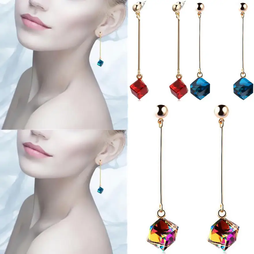 IMucci модные ювелирные изделия большие серьги Камни многоцветные длинные висячие