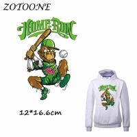 zotoone iron on stickers patches for clothes baseball monkey patch home run diy accessory heat transfer iron stickers appliques