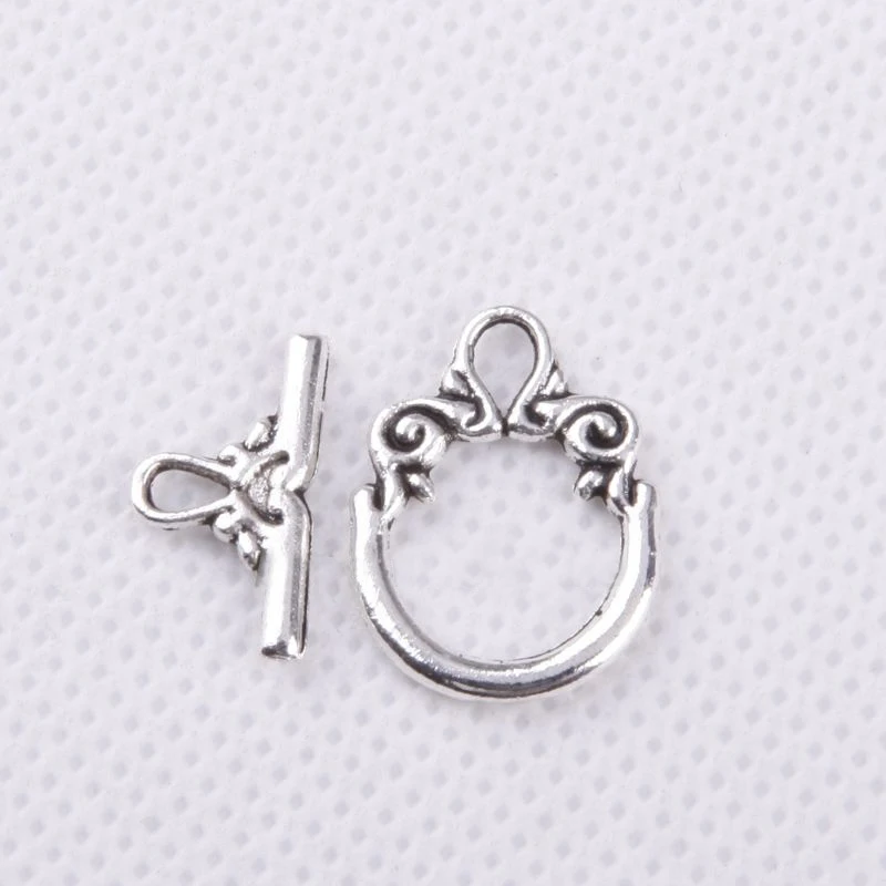 Antique Silver 30 комплектов, тибетские серебряные застежки для изготовления ювелирных изделий, античное золото, медь, застежка для ювелирных изделий, сделай сам, браслет, ожерелье, фурнитура - Цвет: Antique Silver