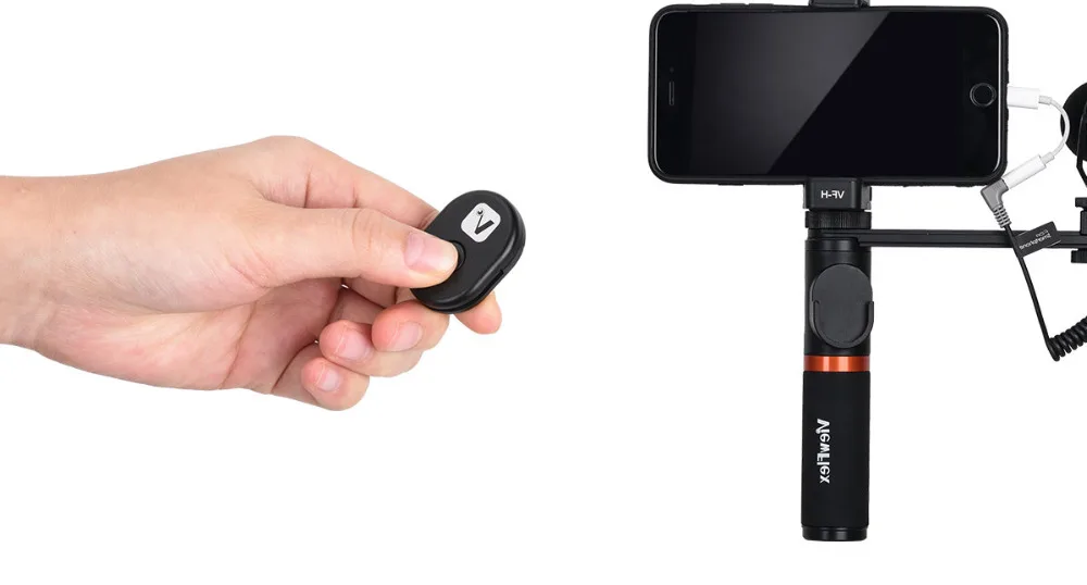 CoMica смартфон Grip Rig комплекты микрофона селфи-палка светодиодный светильник двойные ручки Стабилизатор для камеры Gopro видео вещания