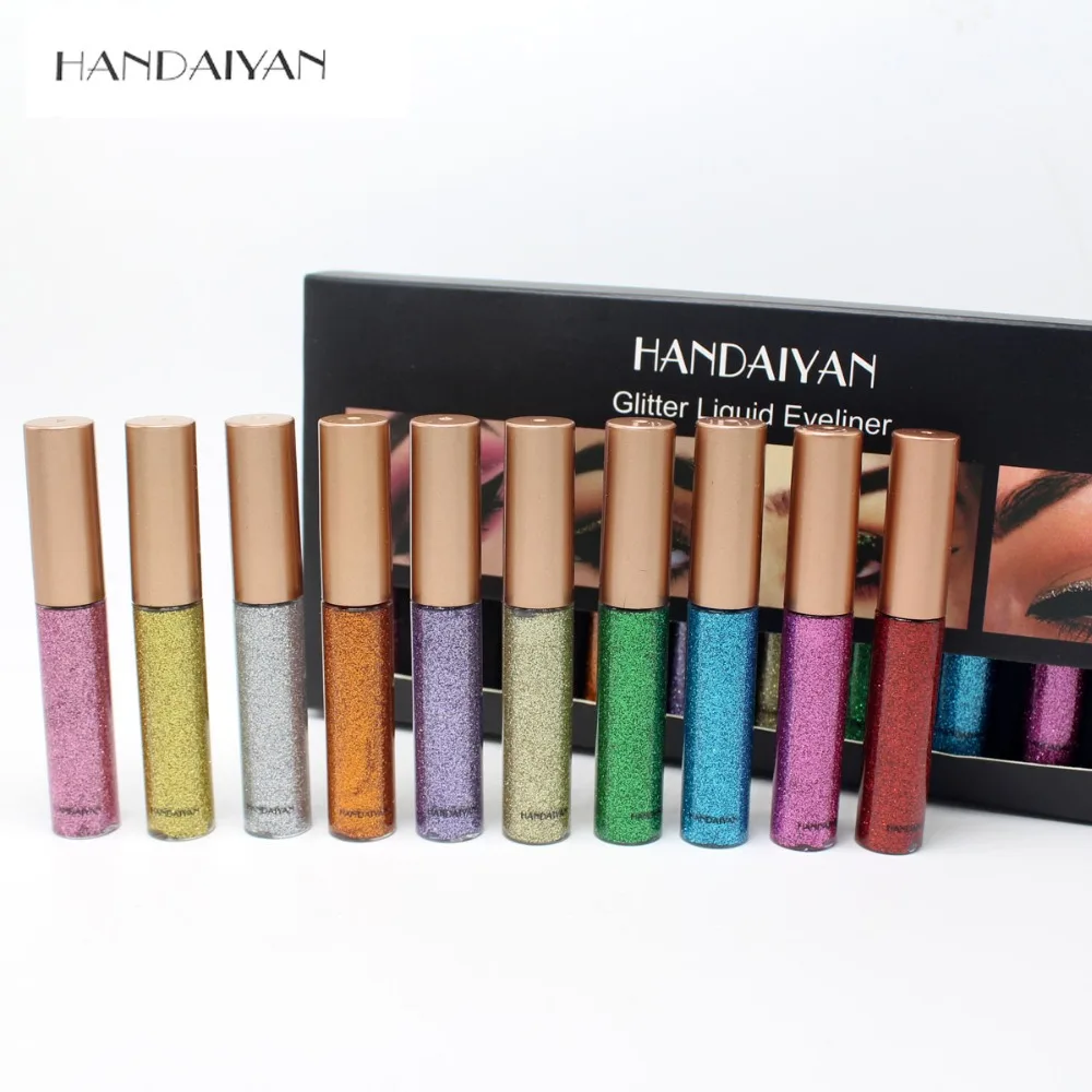 Жидкая подводка для глаз HANDAIYAN 10 шт./компл. Pro мерцающие блестящие подводки набор