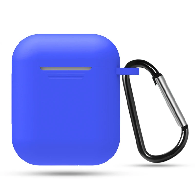 Blue Чехол для наушников для Apple airpods ремешок мягкий силиконовый чехол для наушников для iPhone XS Max Xs Xr X 8 7 6 6S Plus 5 5S SE - Цвет: Blue