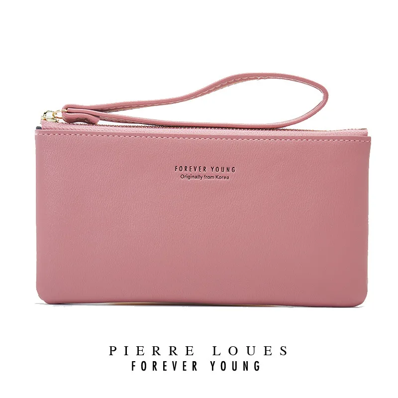 

2019 New Women Leather Wallets Female Long Design Solid Purses Woman Phone Cion Card Holders Ladies Big Capacity Clutch Carteras
