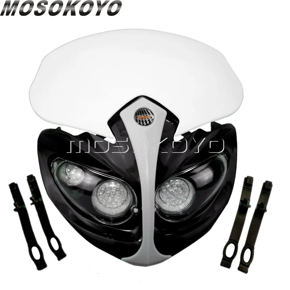 Универсальная белая фара для кроссового мотоцикла Suzuki Yamaha Honda WR 450 250 YZ TTR XR CRF 150 230 |